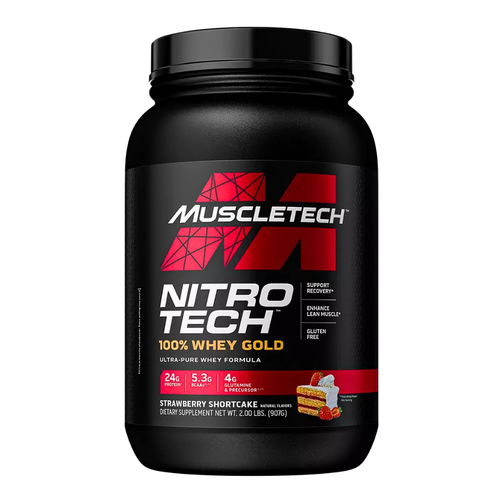 Muscletech, Nitro-Tech 100% Whey Gold, Strawberry Shortcake, 907g