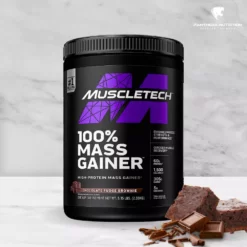 Muscletech, 100% Mass Gainer, Chocolate Fudge Brownie, 2330g-m