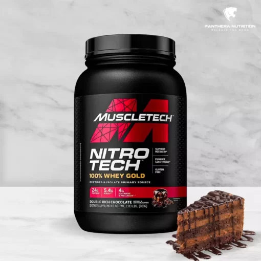 Muscletech, Nitro-Tech 100% Whey Gold, Double Rich Chocolate, 907g-m