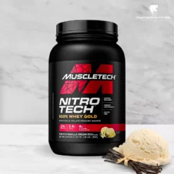 Muscletech, Nitro-Tech 100% Whey Gold, French Vanilla Cream, 907g-m