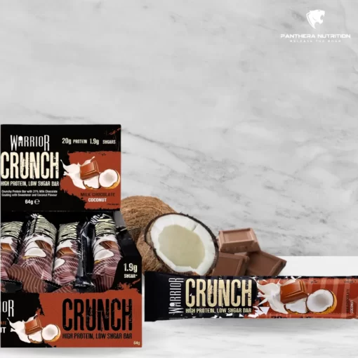 Warrior, Crunch Bar, Milk Chocolate Coconut, 64g-m