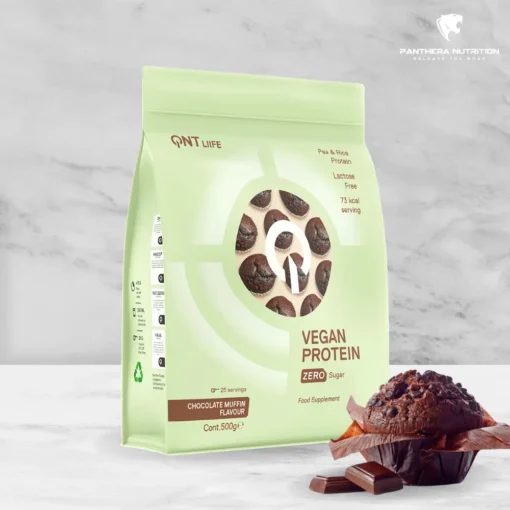 QNT, Vegan protein, Chocolate Muffin, 500g-m