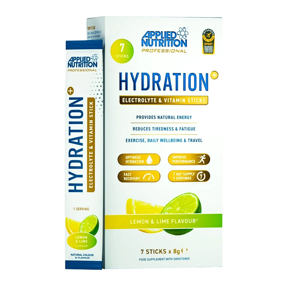 Applied Nutrition, Hydration+ Electrolyte & Vitamin Sticks, Lemon&Lime, 7x8g