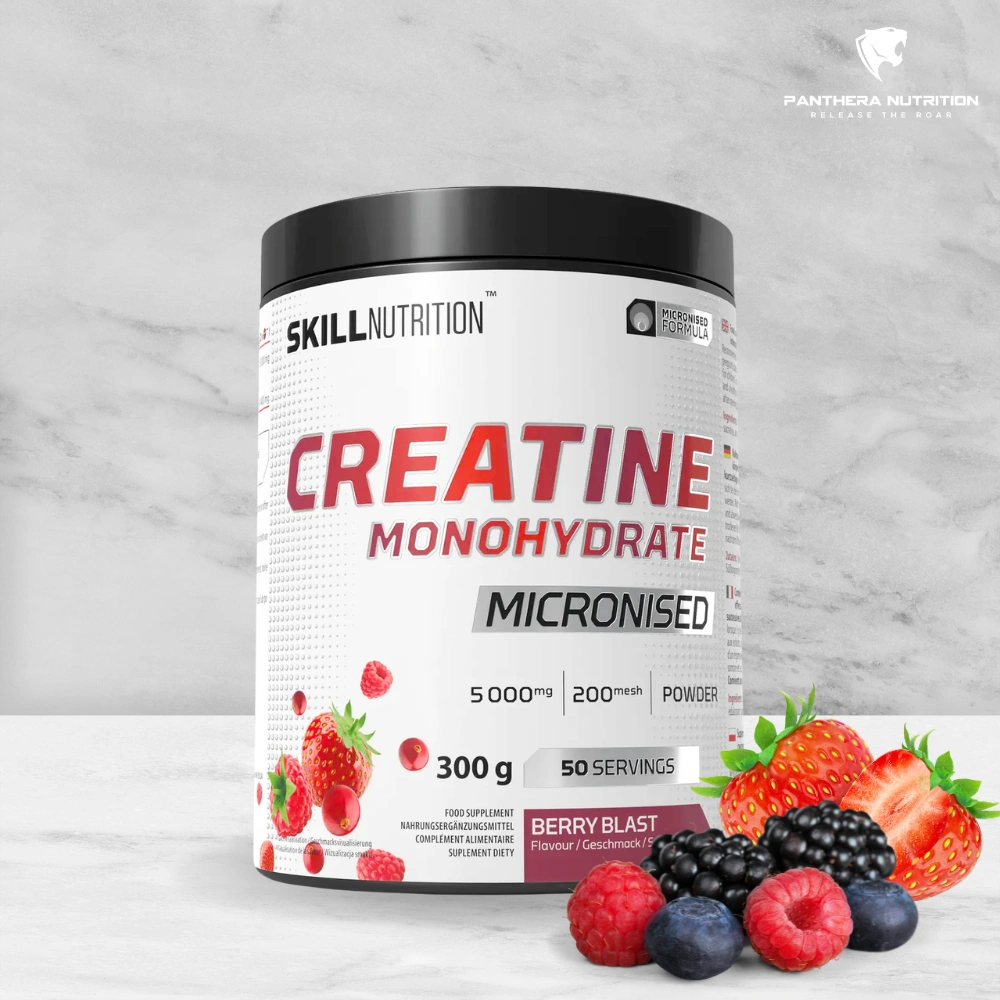 Skill Nutrition, Mikronizirani Kreatin monohidrat, Berry Blast, 300g